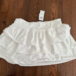 Hollister White Layered Mini Skirt